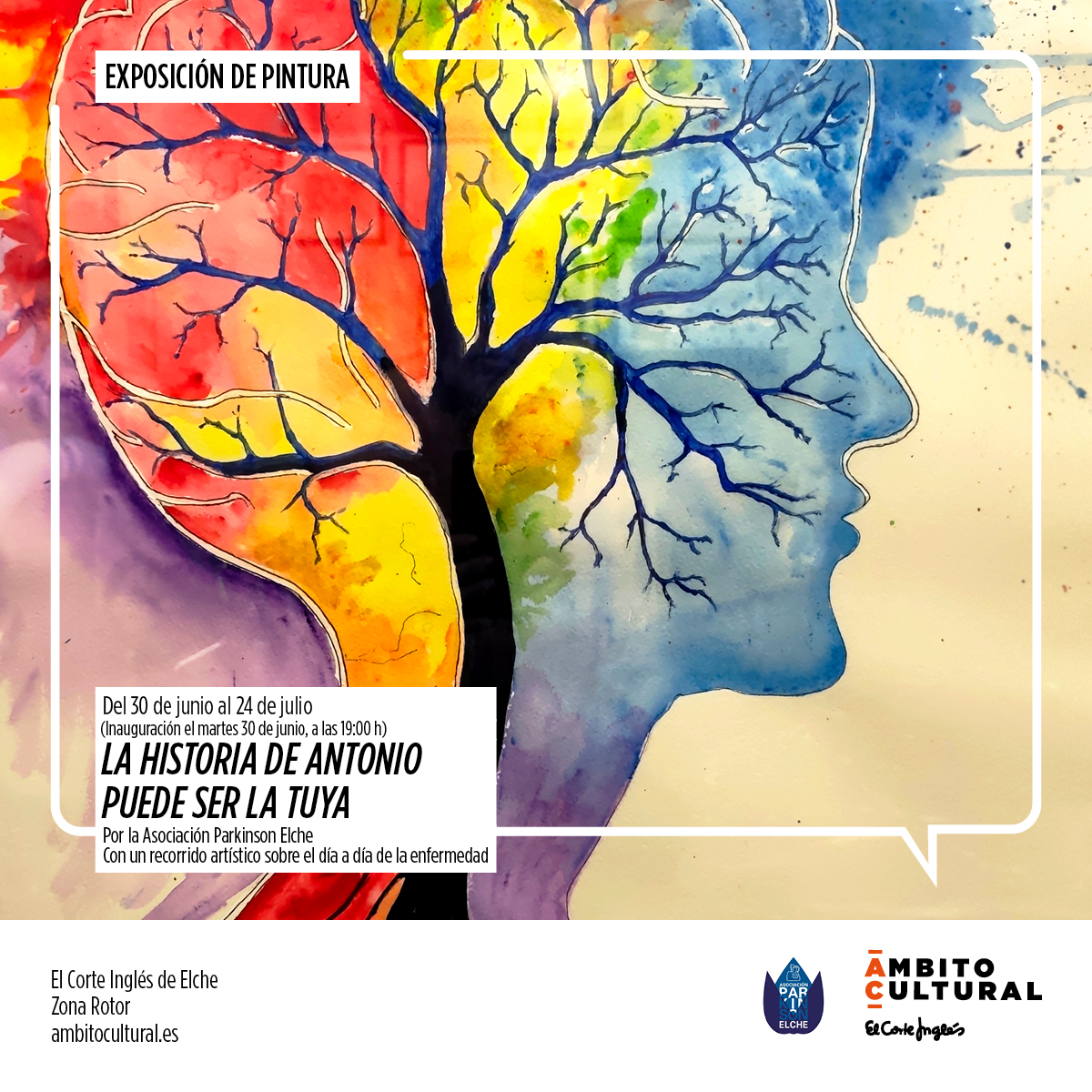 Exposición “La historia de Antonio puede ser la tuya” por la asociación Parkinson Elche